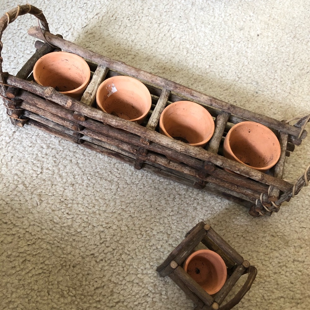 wicker flower pot